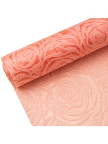 Rózsafejmintás 3D vetex 50cm x 4.5m - Púder rózsaszín
