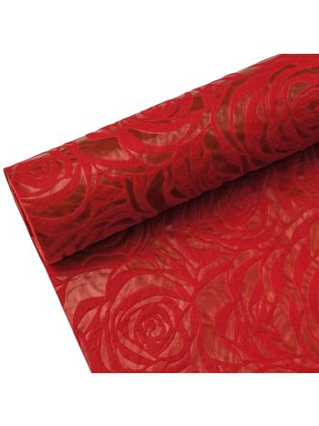 Rózsafejmintás 3D vetex 50cm x 4.5m - Bordó