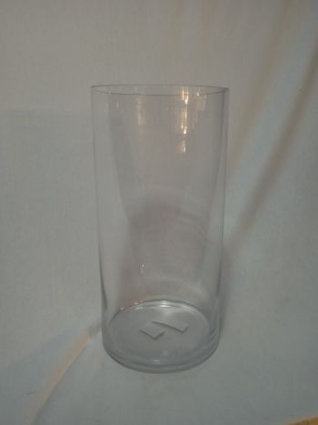 1522/30 Hengeres váza- átlátszó- hidegen vágott H30 ¤15cm
