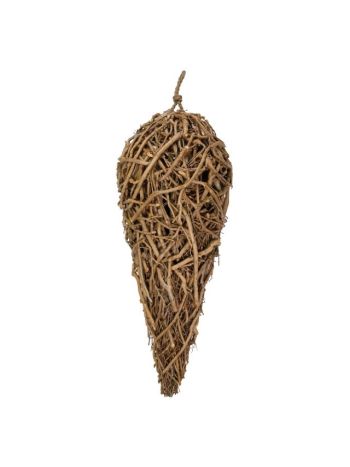 Dekoráció csepp alakú- akasztós fa 32x76 cm natúr