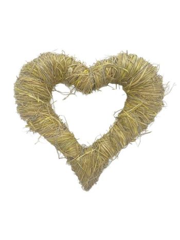 Szív alap szalma 30x27 cm natúr