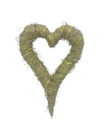Szív alap szalma 28x40 cm natúr