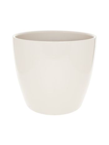 Kaspó kerek mázas kerámia 28x28x23 cm bézs