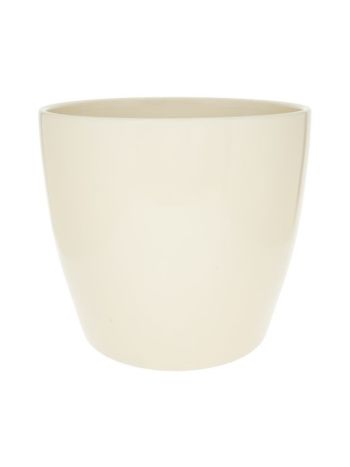 Kaspó kerek mázas kerámia 28x28x23 cm krém