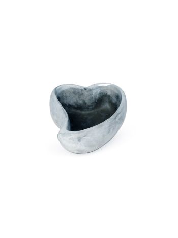 szív alakú cement tál szürke 25x18x8-5cm