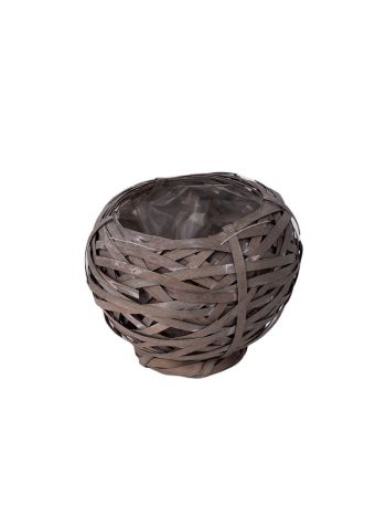 madárfészek kaspó szürke 15-5/24x19cm