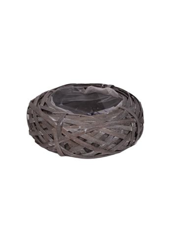 hasított fa madárfészek tál szürke 25x9cm