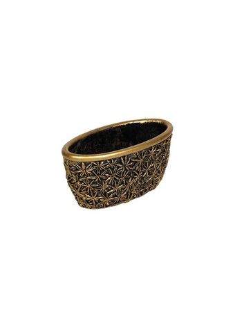 ovális Areus kőtál fekete-arany 23x11x10-5cm