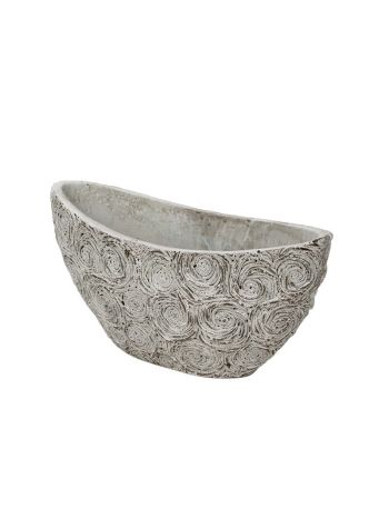 csónak alakú Rose kőtál szürke 30x12x13/15cm