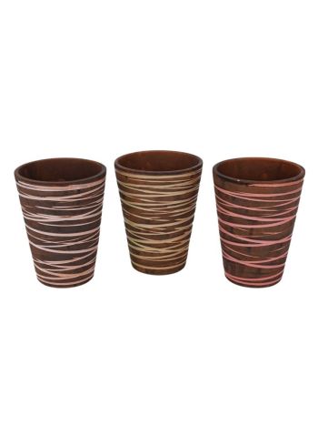 String midi orchidea váza őszi mix 13-5x10-5cm barna-zöld/rózsaszín/krém