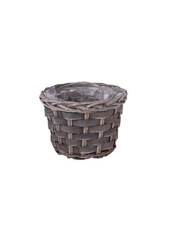 hasított fa kaspó szürke 18x12-5cm