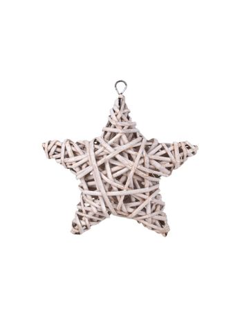 hasított vessző akasztós csillag fehér 20x20x8cm