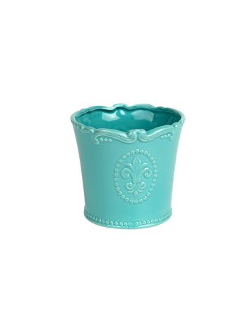 Bourbon kerámia kaspó türkiz 8x7-5cm