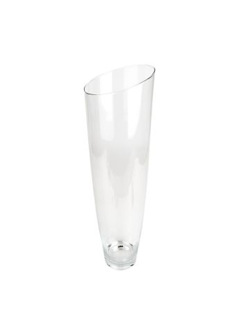 csapott tetejű kónikus üveg váza 19x65/70cm