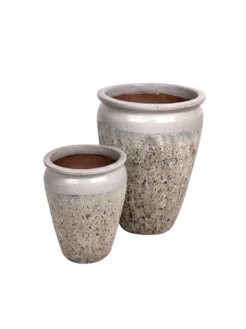 Perth Apollo kerámia növénytartó szett savmaratott fehér 36x50-50x70cm S2