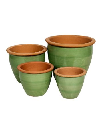 Salvador Eros kerámia növénytartó szett almazöld 21x18-38x32cm S/4