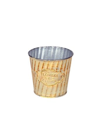 Andretta bádog kaspó krém 10x9-5cm