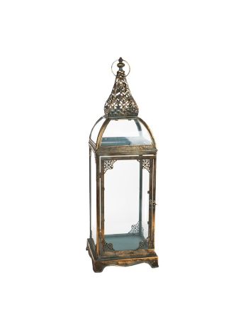 fém lámpás patinás réz 22-5x22-5x72-5cm