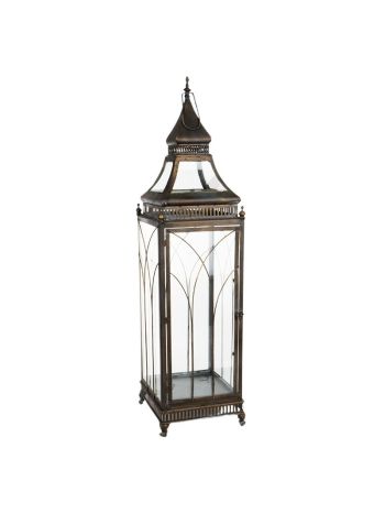 fém lámpás bronz 26x26x95cm