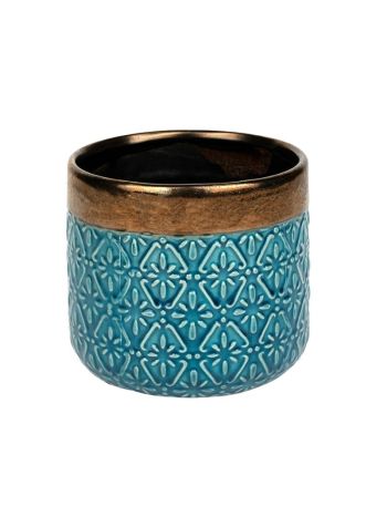 Marbella kerámia kaspó türkiz 17x15cm