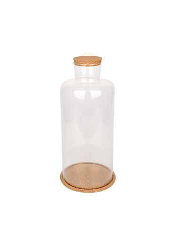 üveg búra parafa tetővel és aljjal 20x48cm