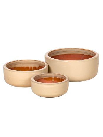 Sadie Cylinder kerámia ültetőtál szett krém 18x8-28x12-5cm S3
