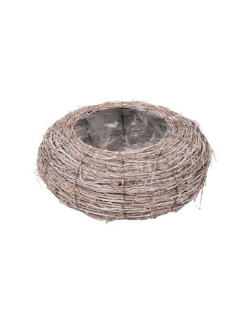 Atlin vessző ültetőtál antikolt szürke 38x15cm