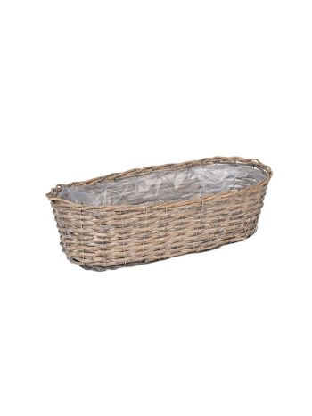 ovális hasított fa tál szürke 50x16cm