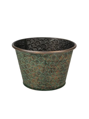 Riva kerek fém tál antik zöld 21-7x14-3cm