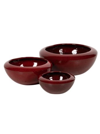 Campbell kerámia tál szett piros-fekete 27x12-49x19-5cm S3