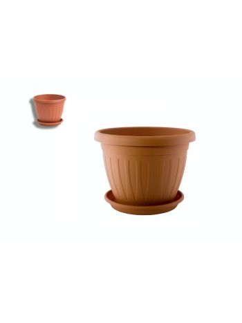 Virágcserép+Alátét Venecia 25cm Terra (24/#_1200/rkl)