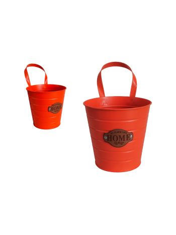 Bádog Kaspó Narancs- Home 140-B-523 - D15*14.5H/22TH*D11cm (90/#)