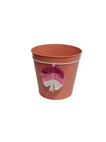 Bádog Kaspó Levél Logó 140-B-534/M - D19*18H*D14cm (30/#)