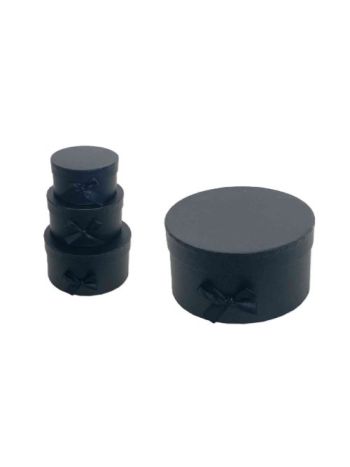 Ajándék-Virág Papírdoboz Szett/3 100-P-30/FEKETE - D20*H12cm (16/#)
