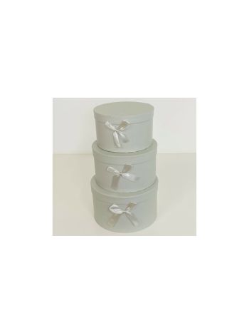 Ajándék-Virág Papírdoboz Szett/3 100-25/SZÜRKE - D15*H8cm (24/#)