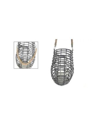(Rattan) Mécsestartó Szürke 90-M-73 - D13/16*H25cm (8/#)
