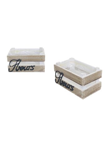 Mini Virágláda- Fleurs Felirattal 140-W-500/S - 22*12-5*H10-5/H11-5cm (40/#)