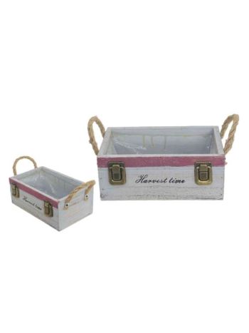 Kaspó Bőrönd -Harvest Time- 140-W-302/M - 26*15*H9cm (32/#)