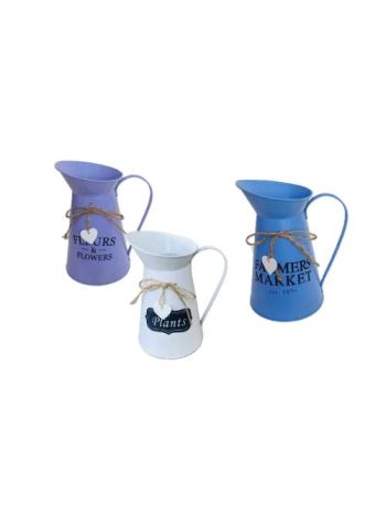 Bádog Kanna Lila-Kék Fehér Mix 232-BK-50 - D15/17*H27cm (24/#)