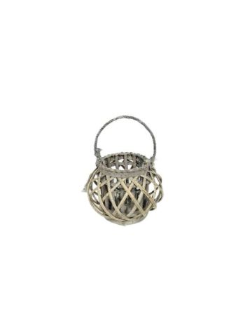 (Rattan) Mécsestartó Szürke 90-M-25 - D17/25*H20cm (12/#)