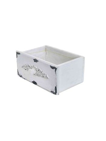 Vintage Kaspó Fehér 140-W-22-75 - 22*14*H10cm (54/#)