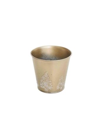  Bádog Kaspó Kerek Arany 140-B-22-21 - D13/9*H12cm (120/#)