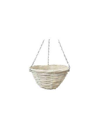 (Rattan) Függő Kaspó Kerek Fehér 17-02 - D30*H15cm (20/#)