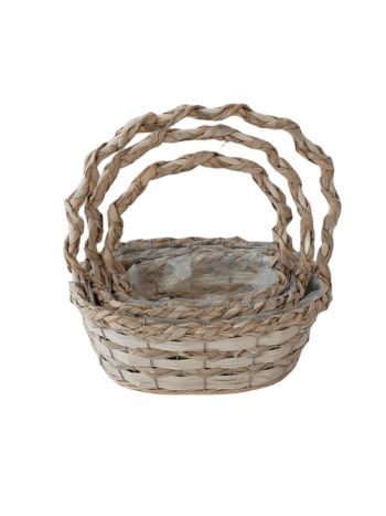 Fonott Füles Kosár Ovál Szett/3 54-202 - 31*24*H12/34cm (24/#)