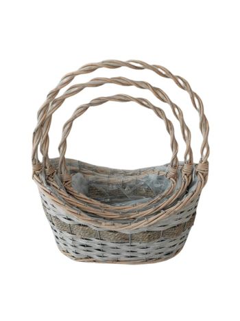 Fonott Füles Kosár Ovál Szett/3 54-206 - 33*24*H11/16/37cm (24/#)