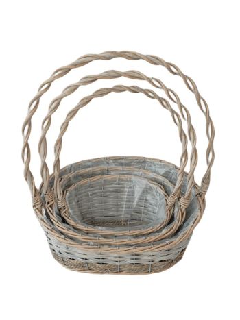 Fonott Füles Kosár Ovál Szett/3 54-207 - 34*27*H8/16/40cm (24/#)