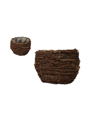 Fonott Kaspó Barna Kócos 54-300 - D25*H19cm (24/#)