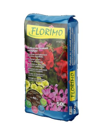 FLORIMO balkon és muskátli virágföld 50 l 48db/raklap