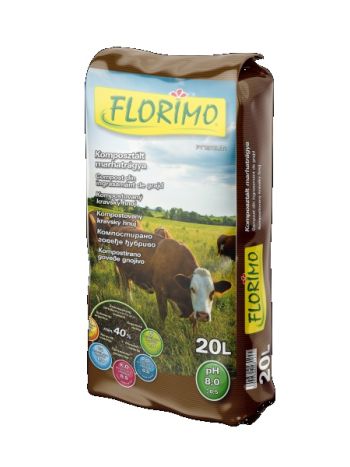 FLORIMO komposztált marhatrágya 20 l 120db/raklap