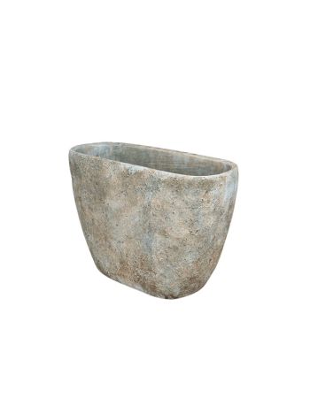 Orion ovális kőváza mohazöld 40x16x28cm